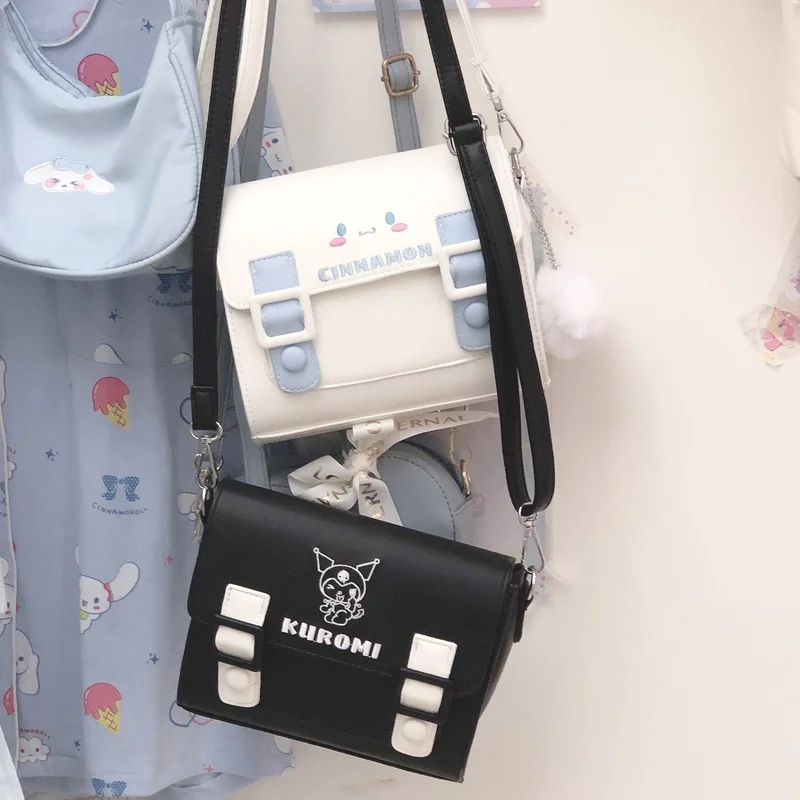 Kawaii Kuromi Cinnamoroll sanrio Series New Cute Cartoon Anime One-Shoulder Messenger Bag Popular Sweet Small Bags Gifts for gir