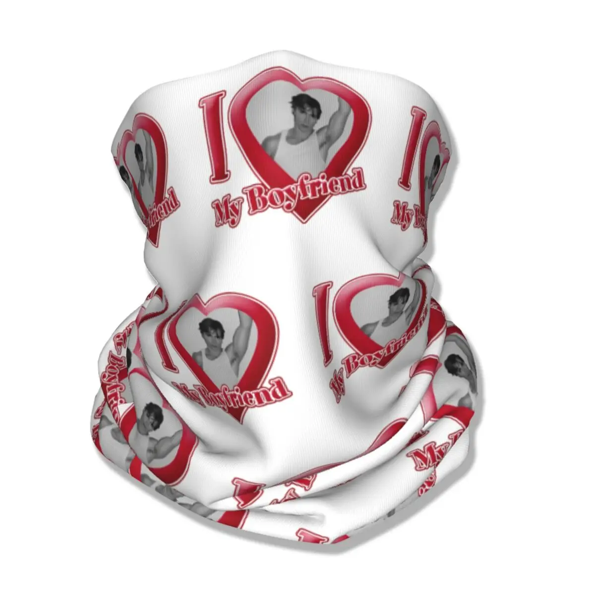 I Love My Boyfriend Nicholas Chavez Bandana Neck Gaiter Printed Wrap Scarf Multifunctional Headwear Riding for Men Women Adult