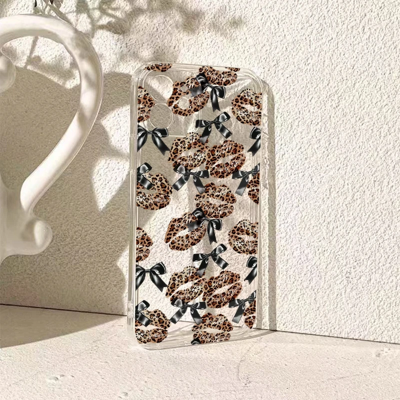 Clear Phone Case Sexy Girl Red Lips Print For Realme 14 13 12 11 10 9 Pro Plus 5G 9i 8i C75 C67 C65 C63 C61 C55 C53 Bumper Cover