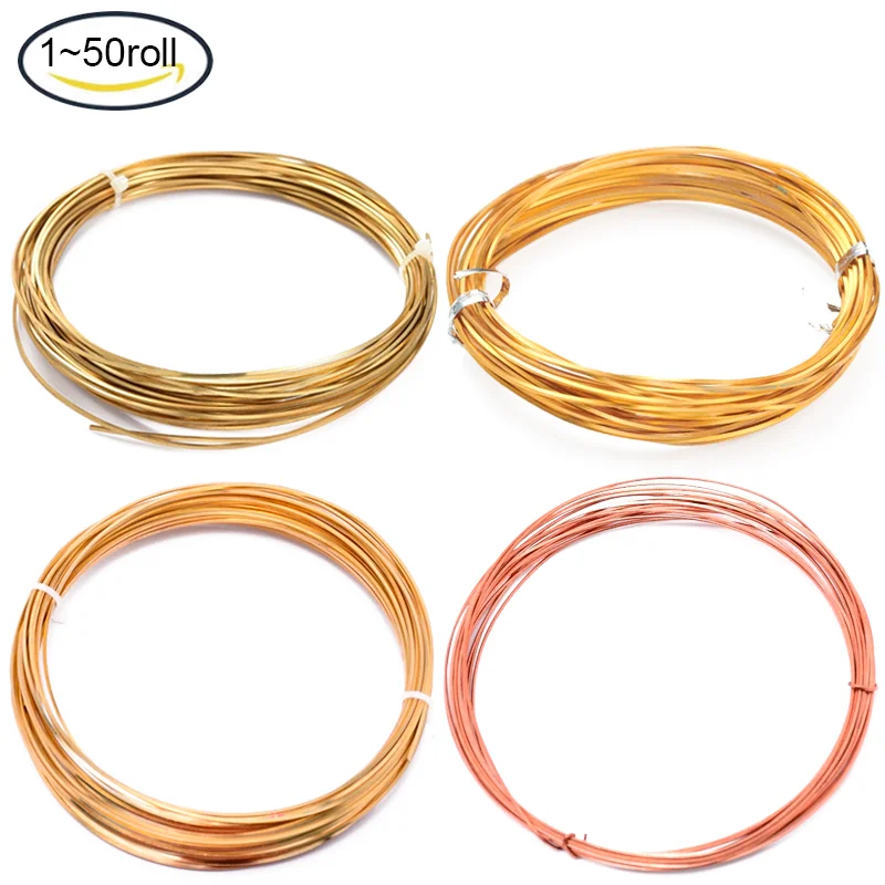 1 Roll 18/20 Gauge 33 Feet Square Copper Wire Half Hard Yellow Brass Wire for Jewelry Findings  Earrings Made Brass Accessories