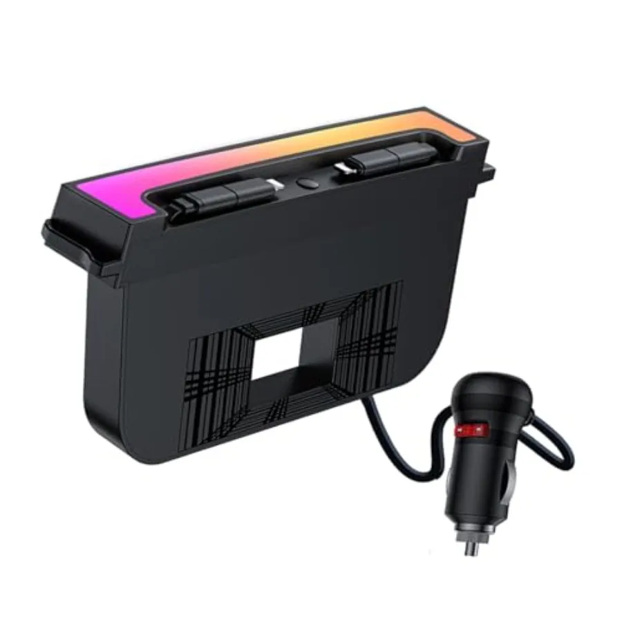 

USB Hub for Tesla Model Y Juniper 2025-2026 Model 3 Highland 2024-2025 Accessories 120W USB-C Fast Charging with Retractable Ca