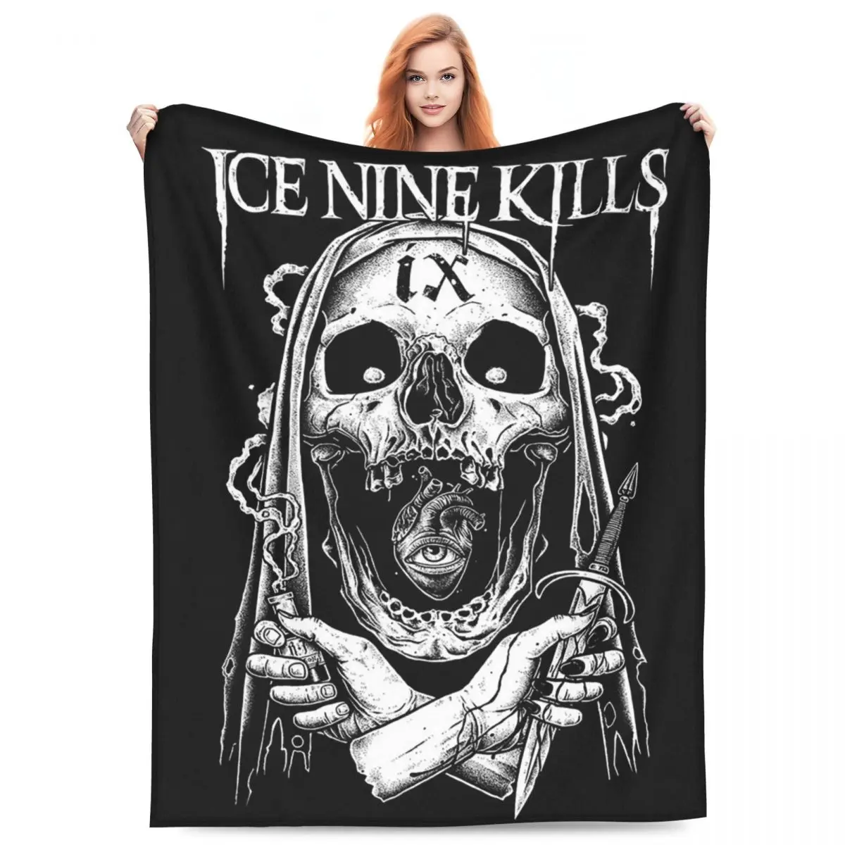 Michele Nolli Ice Nine Kills Blankets Flannel Sofa Throw Blanket Super Soft for Couch Bedding Throws Bedspread Quilt