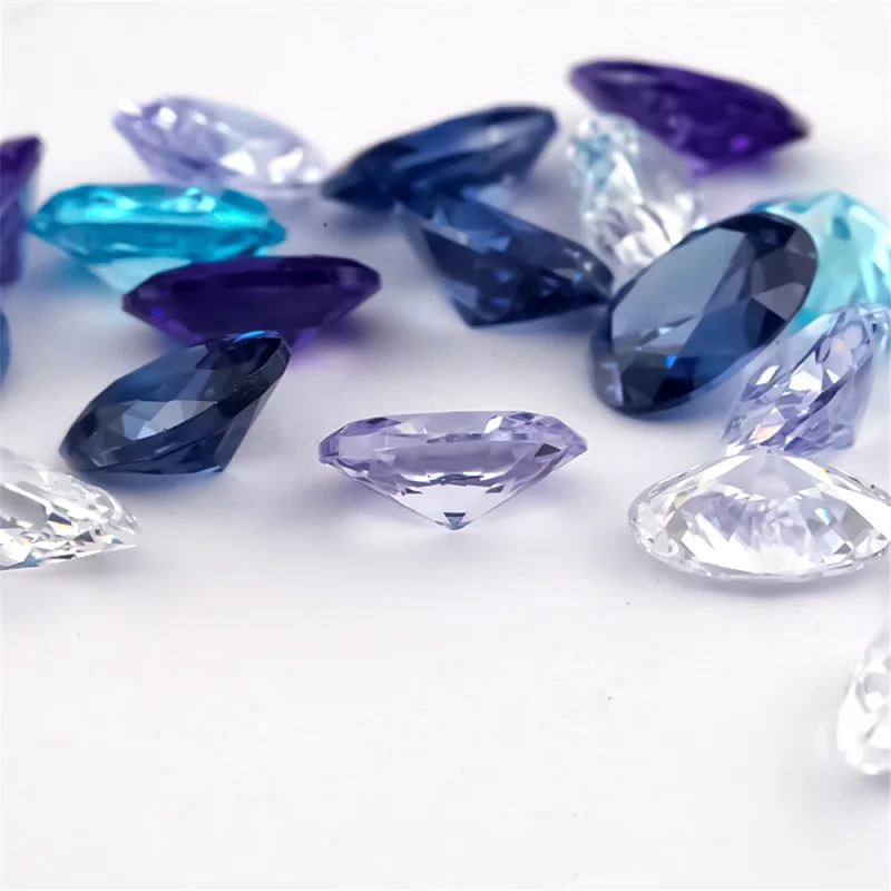 3x5~10x12mm Oval Cubic Zirconia Stone White Lavender Violet Tanzanite SeaBlue Mix 5 Color 5A Loose CZ Synthetic Gemstone Zircon