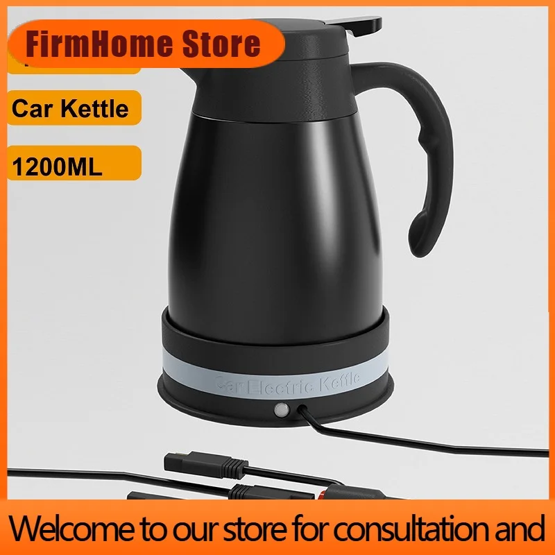 FirmHome Store12V 24V Car Kettle Truck Water Heater Large Truck Portable Travel Outdoor Electricer Kettle 304 Stainless Steel Ke