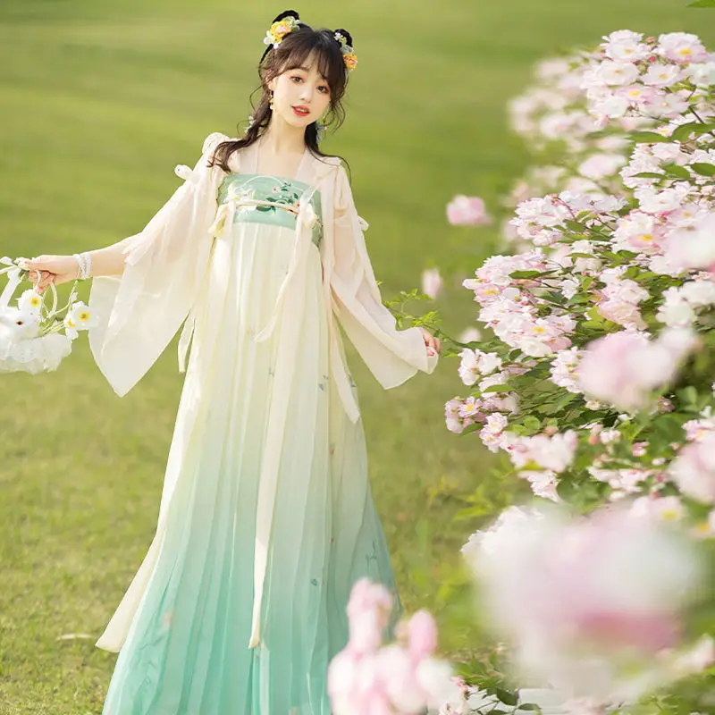 Hanfu female Chinese style on the front waist skirt embroidery retro traditional daily fairy temperament suit