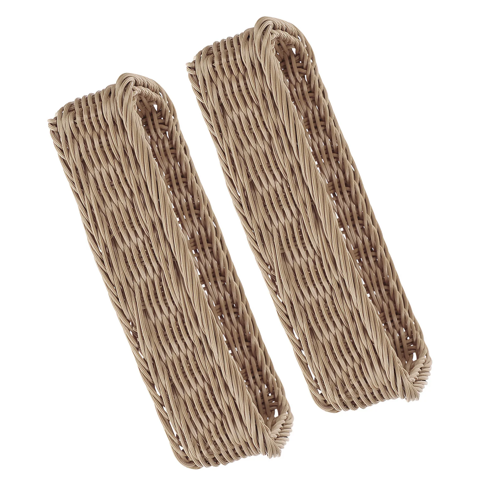 

2Pcs Household Woven Box Exquisite Workmanship Cutlery Spice Jar Storage Basket for Kitchen Silverware Organizer Basket