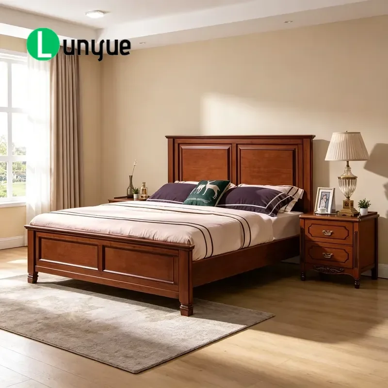 European Style Adjustable King Size Storage Bed Frame Rubber Wood Structure Imitation Leather Interior Luxury Modern Design