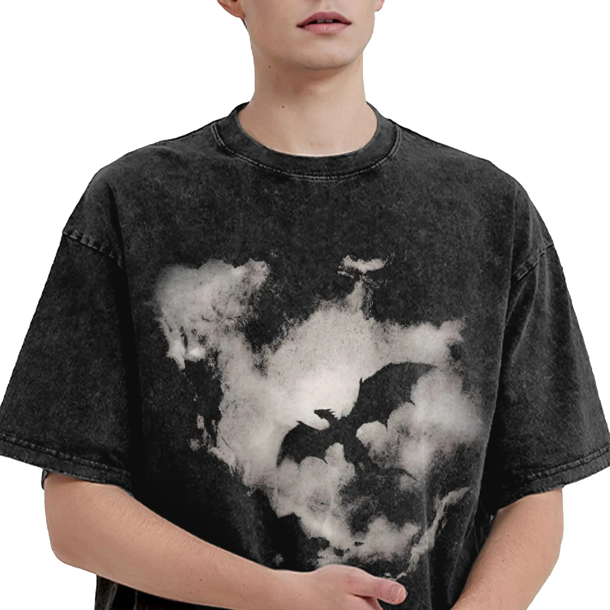 Houses of the Dragons Washed T Shirt Streetwear Hip Hop Vintage T-Shirt  Tees Tops for Men Women Short Sleeve Streetwear