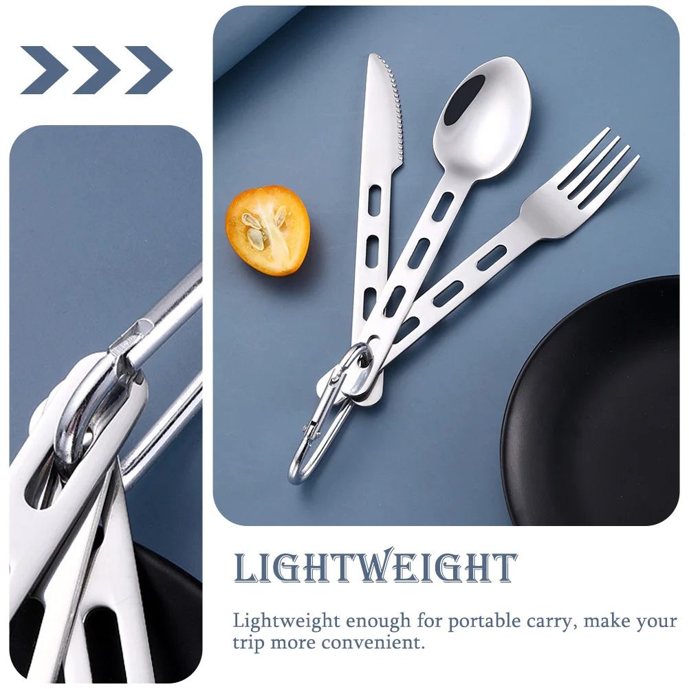 

Stainless Steel Cutlery Set Portable Detachable Flatware Kit Lightweight Durable Camping Tableware For Outdoor Picnic Beach
