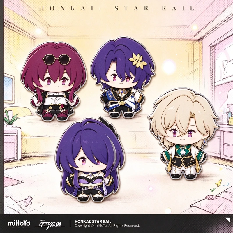 Anime Merchandise Licensing - 公式miHoYo『崩壊：スターレイル』ライセンス商品：ちびキャラメタルピン、ブローチ、アクセサリー、ギフト