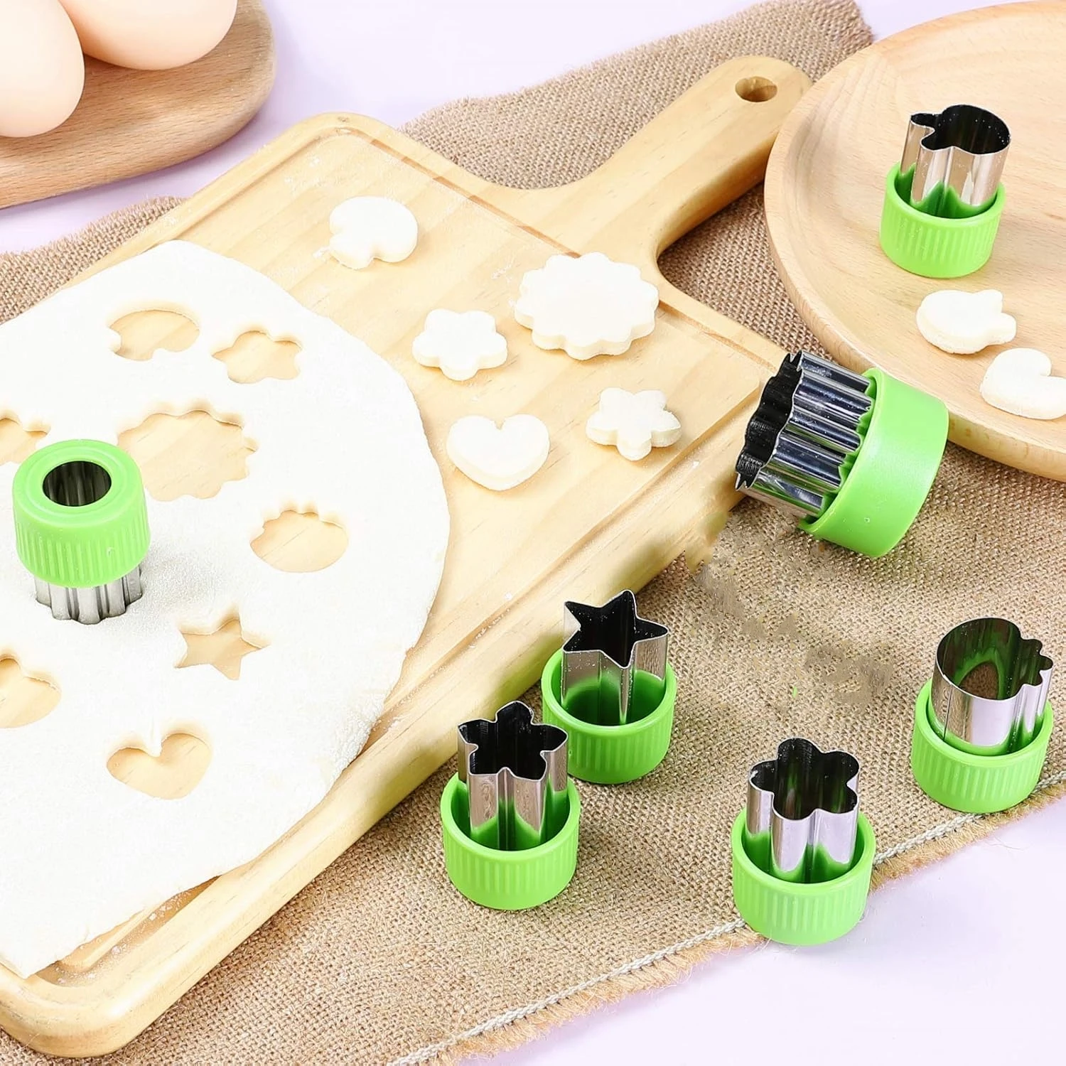 9pcs stainless steel cookie cutting box set kitchen flower cutting tool bento decorative melon flower cutter