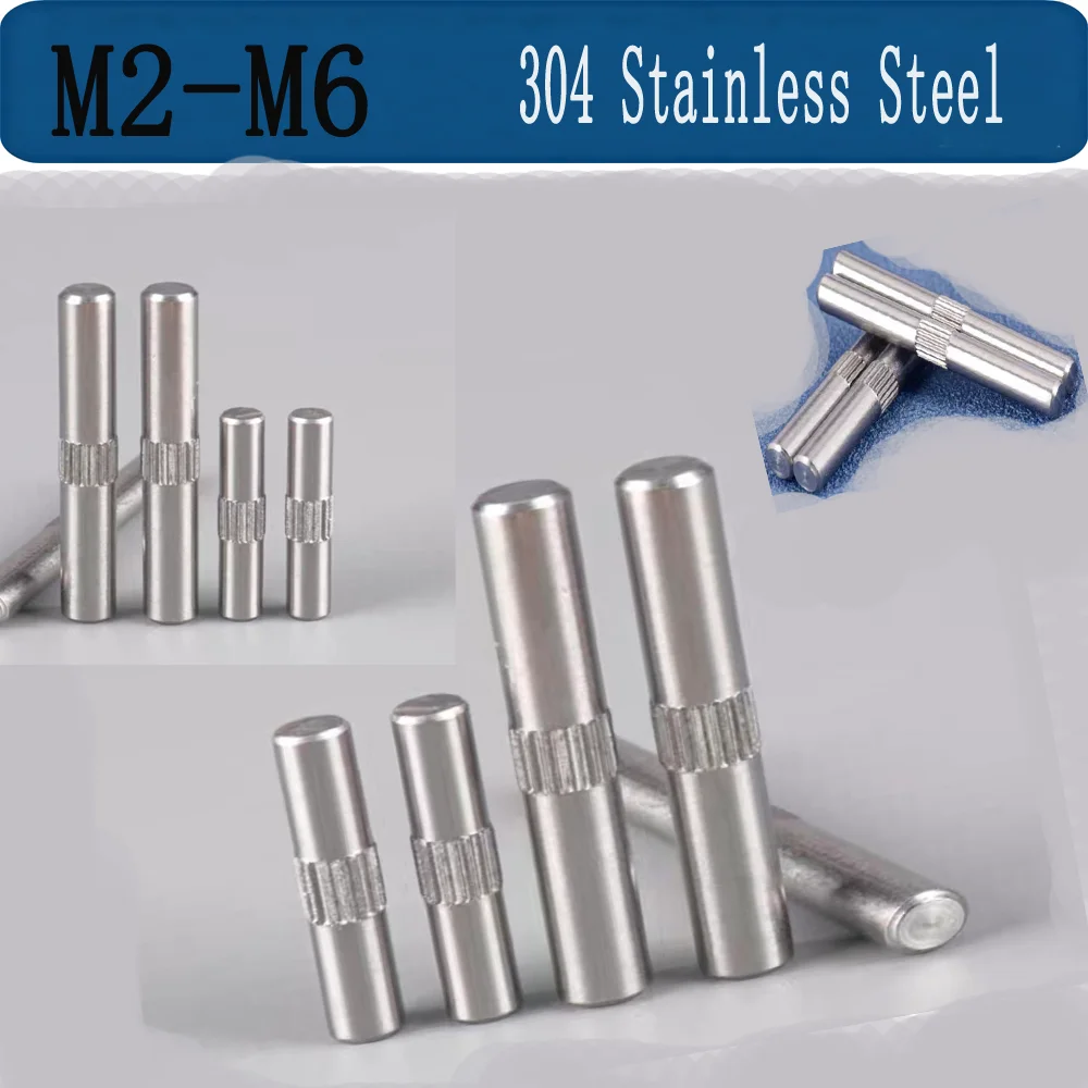 

M2-M6 304 Stainless Steel Middle Knurled Pin/Hinge Locating Pin/Toy Connecting Rod Pivot Pin