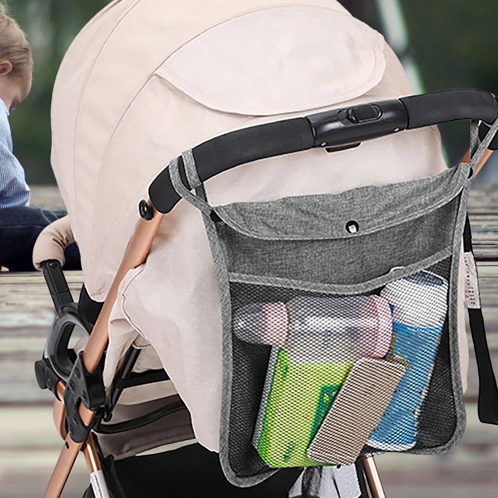 2 قطعة عربة طفل معلقة شبكة المنظم الجانب الرافعة حقيبة التخزين صافي حقيبة ل زجاجة الحفاضات زجاجة الحليب السفر أكياس عربة طفل