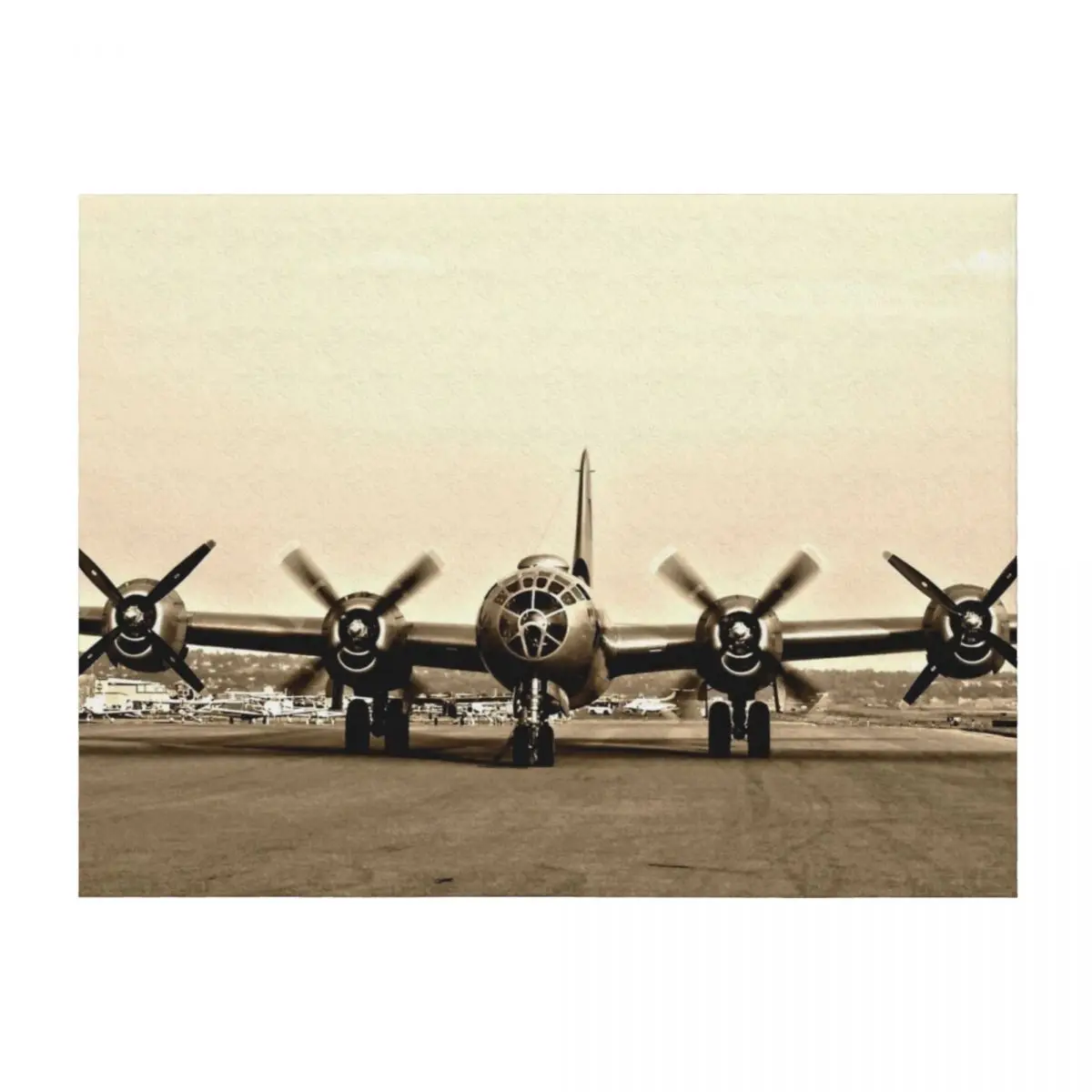 

B-29 Bomber Plane - Classic / Vintage WW2 Aircraft Photography Throw Blanket Sleeping Bag Hairy Extra Large Throw Blankets
