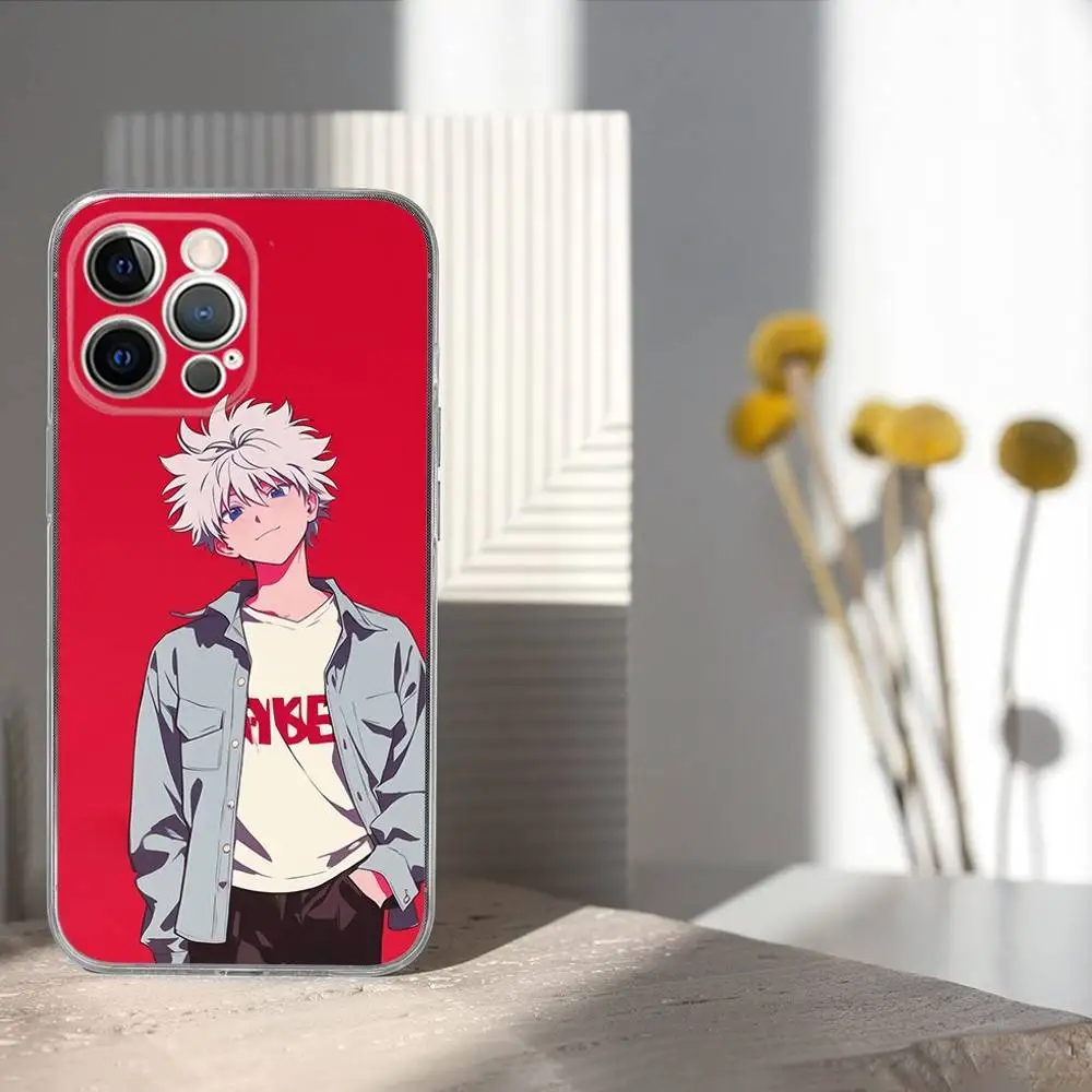 Etui na telefon K-Killua Z-Zoldyck do iPhone'a 17, 16, 15, 14, 13, 12, 11 Pro, Max, Plus, X, XS, XR, SE4, E Mini, przezroczyste, miękkie.