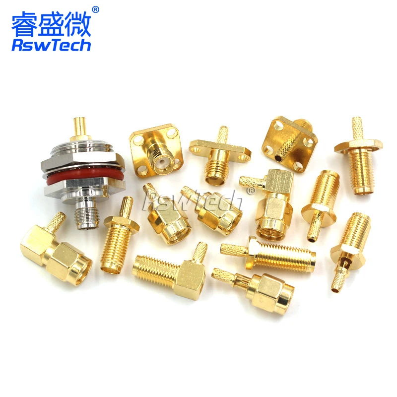 SMA-J/KF/KY Pure Copper RF Coaxial Female and Male for RG316 Jack with Panel Pure Copper Connector