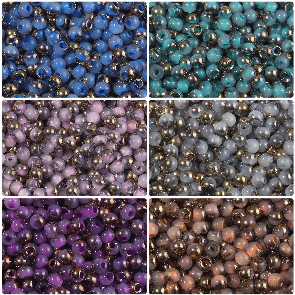 400 Stück 4 mm halbvergoldete Glasperlen, imitierte Jade-Saatperlen, lose Perlen für die Schmuckherstellung, DIY-Halskette, Armband, Zubehör – Detail 3
