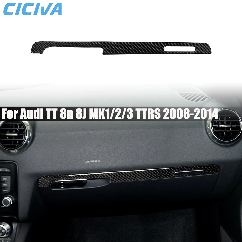 

Carbon Fiber Car Accessories Copilot Strip Interior Cover Modified Trim Sticker For Audi TT 8N 8J MK1 MK2 MK3 TTRS 2008-2014