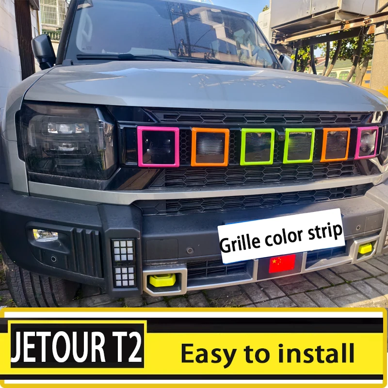 

For Chery JETOUR T2 iDM Front Grille Trim in 3 Colors Car Styling Exterior Accessories Alphabet Electroplating Strip