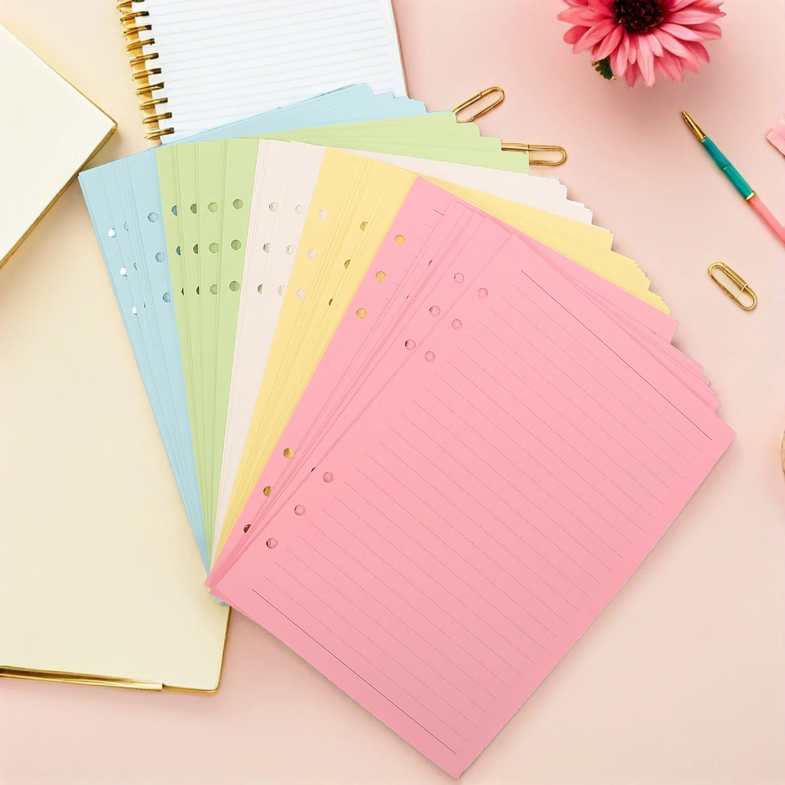 

2Sets A5 6 Hole Binder Planner Inserts Lined Loose Leaf Paper Refills Notebook Inserts for Journal Diary Scrapbook Office