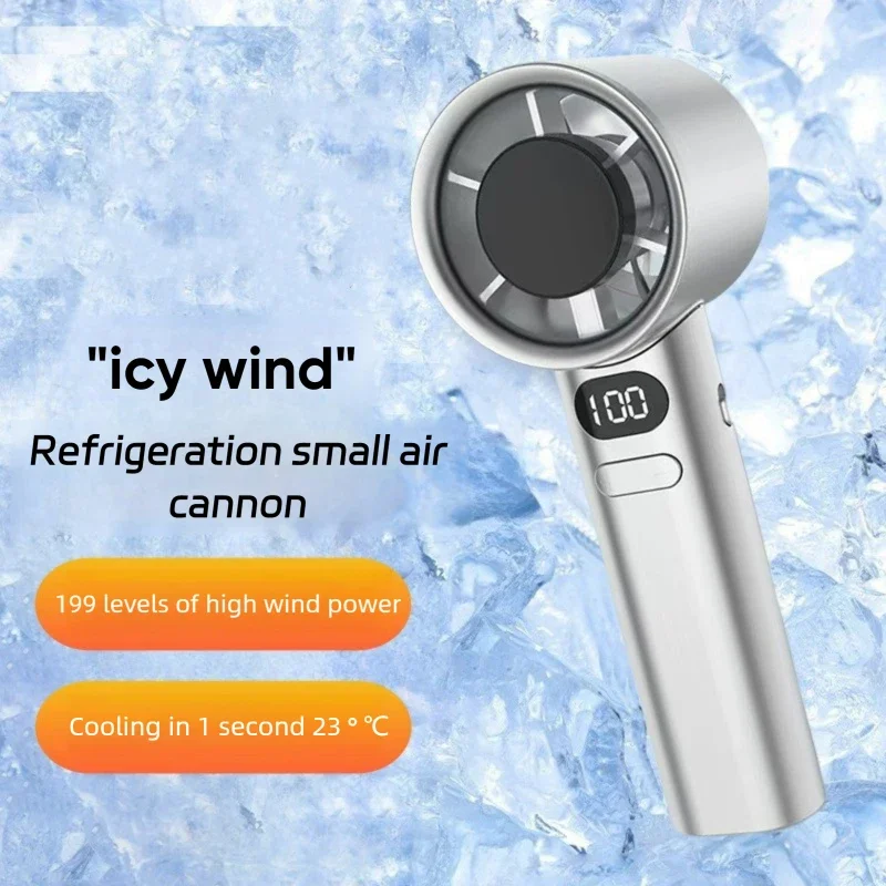 USB Rechargeable Turbo Handheld Fan - Adjustable 12-Speed Mini Fan with LED Display & Gentle Mode for Home/Office/Travel image 4