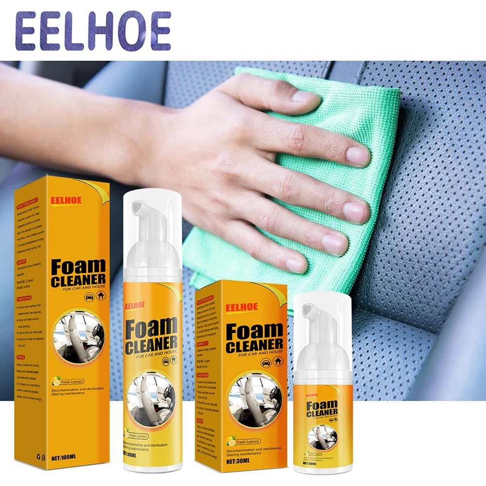 Car Interior Cleaner Spray Multipurpose Foam Cleaner Spray Leather Decontamination Home Kitchen Cleaning Tool