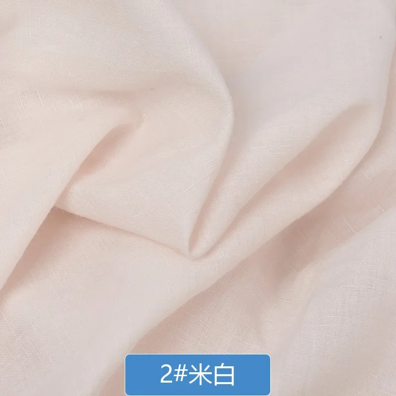 50x140cm Solid Color Cotton Linen Thin Fabric Handmade Clothes Dress Bamboo Slub DIY Sewing Dress Background Craft Material