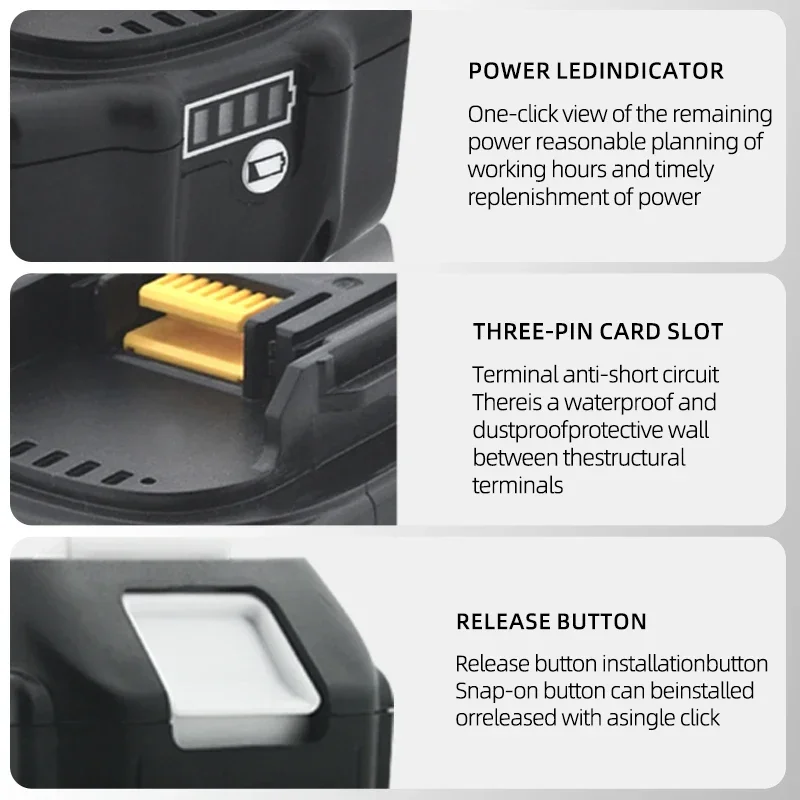 Makita 18V 6.0Ah Rechargeable Battery, suitable for Makita BL1840 BL1830 BL1830B BL1850 BL1850B Power Tool Original Battery