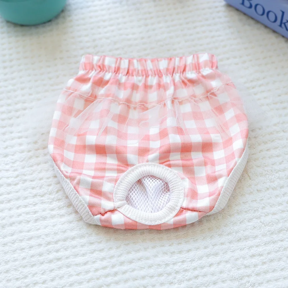 

Pet Apparel Plaid Dog Physiological Pants Leakproof Reusable Dog Diaper Breathable Soft Puppy Sanitary Pants Outdoors