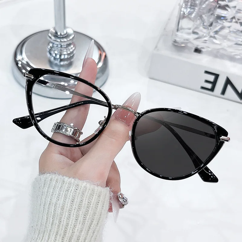 Transparente Cat Eye Computer Brille Rahmen Frauen Männer Anti Blau Licht Runde Brillen Blockieren Optische Spektakel Brillen