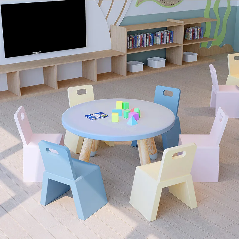 Modern cute thickened wooden study table and chairs