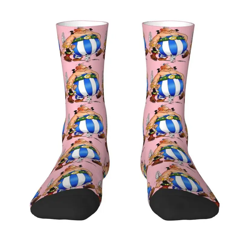 Custom Cool Anime Asterix Obelix Idefix Socks Men Women Warm 3D Printing Sports Basketball Socks