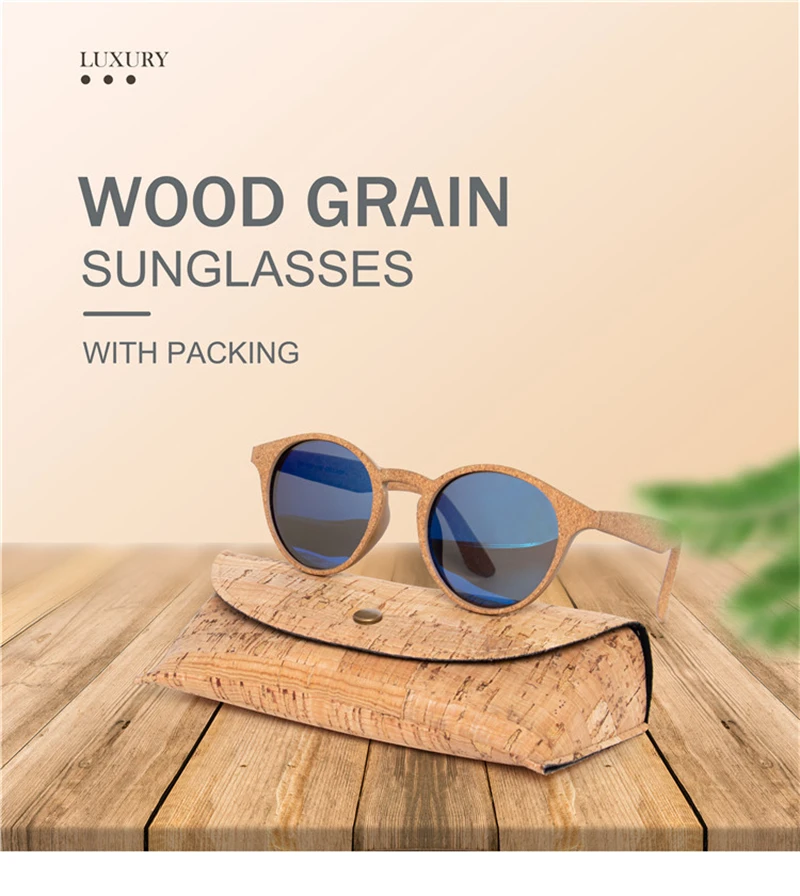 Kenbo Hohe Qualität Oval Holz Bambus Korn Polarisierte Sonnenbrille Mit Fall Mode Frauen Mann Shades Holz Sonnenbrille Gafas De Sol – Detail 1