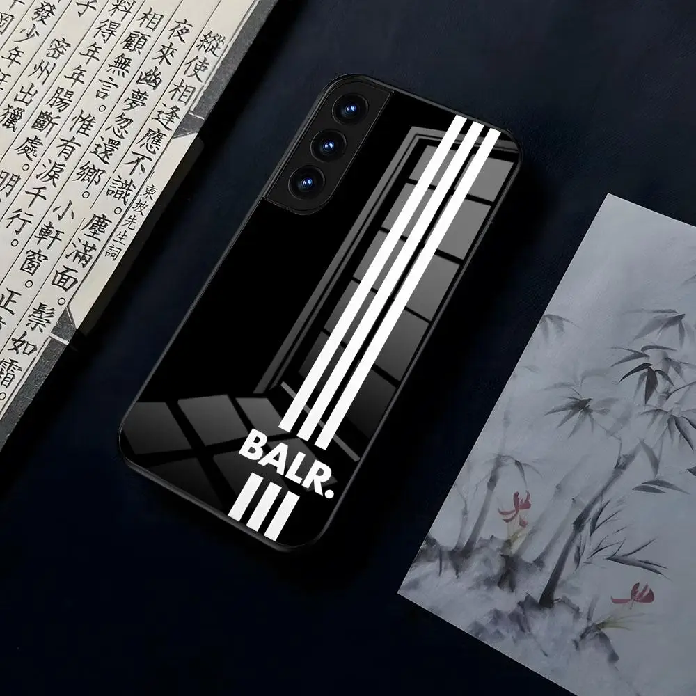 Luxury Brand B-BALR Black Phone Case  for Samsung s 24 ultra plus 23 22 21 20 a 34 54 53 note20 m 54 new 2024 glass phone case c