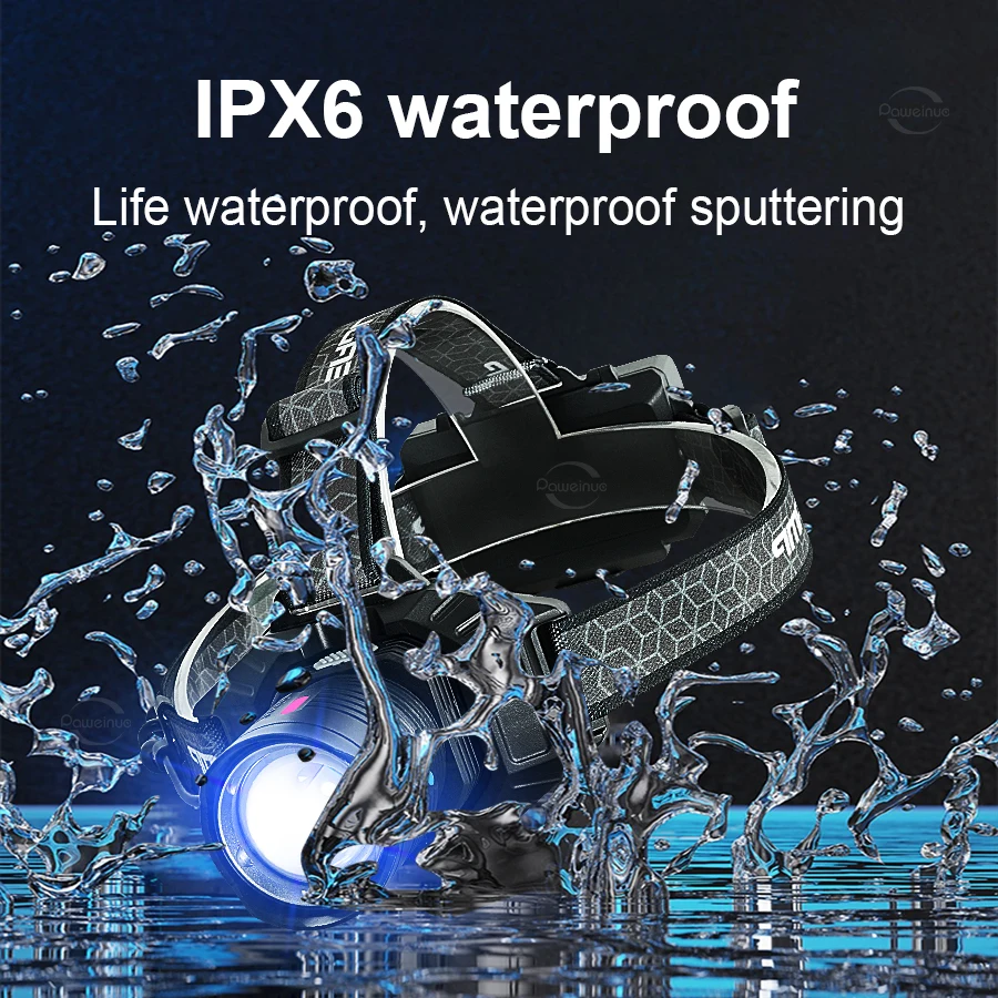 Powerful LED Headlight 3300000LM Rechargeable Long Range Head Flashlight Super Bright Fishing Lantern Outdoor Camping Headlamp