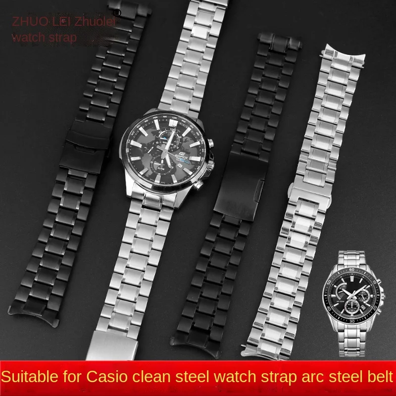 Stainless Steel Watchband Curved Strap For Casio EFV-540 BEM501/506 EFB-660 BEM-506 ECB900 Men\'s Bracelet Wristband 20mm 22mm