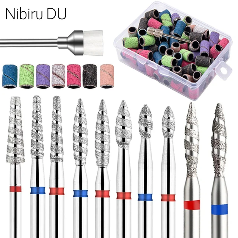 5pcs/set Electric Nail Drill Bits Diamond Milling Cutter for Manicure Multi-shape Pedicure Machine Nail File Gel Remover Tools