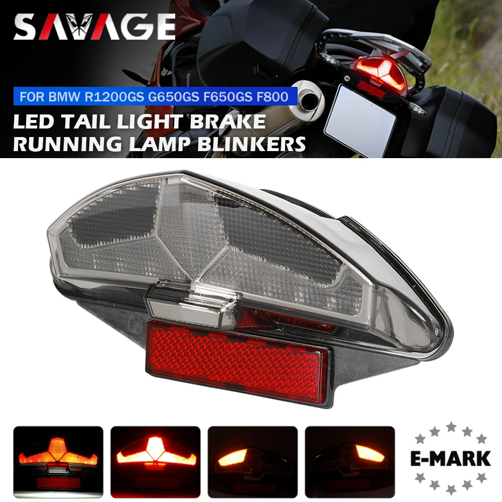 

Motorcycle LED Tail Light For BMW R 1200 GS ADV F650GS G650GS F800 R/RT/S/GT Rear Brake Stop Lamp Tailight Turn Signal Flasher