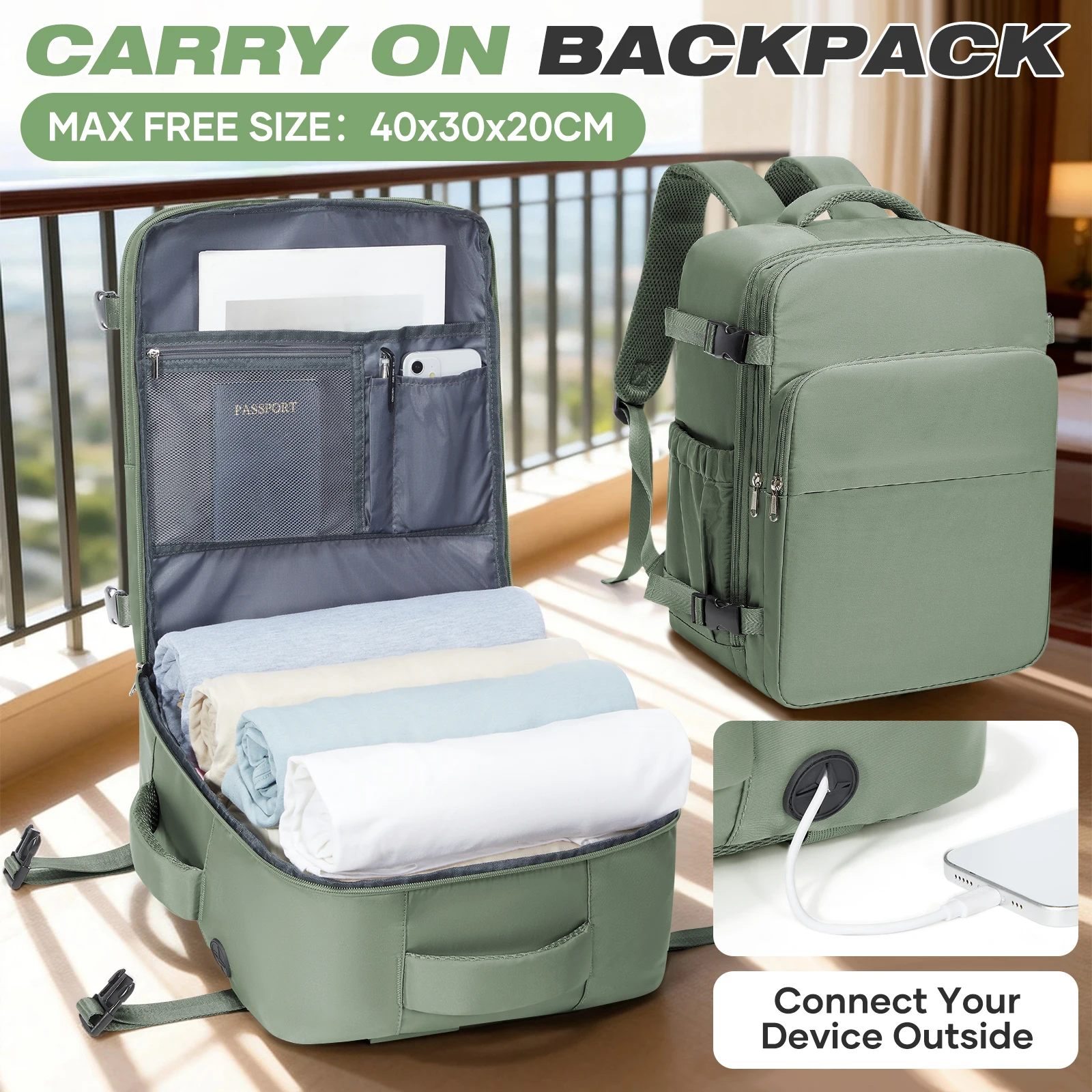 

Travel Backpack Hand Luggage Aircraft, Ryanair Hand Luggage 40x30x20, Backpack for Women Men, Laptop Work Bag，gtrekking backpack