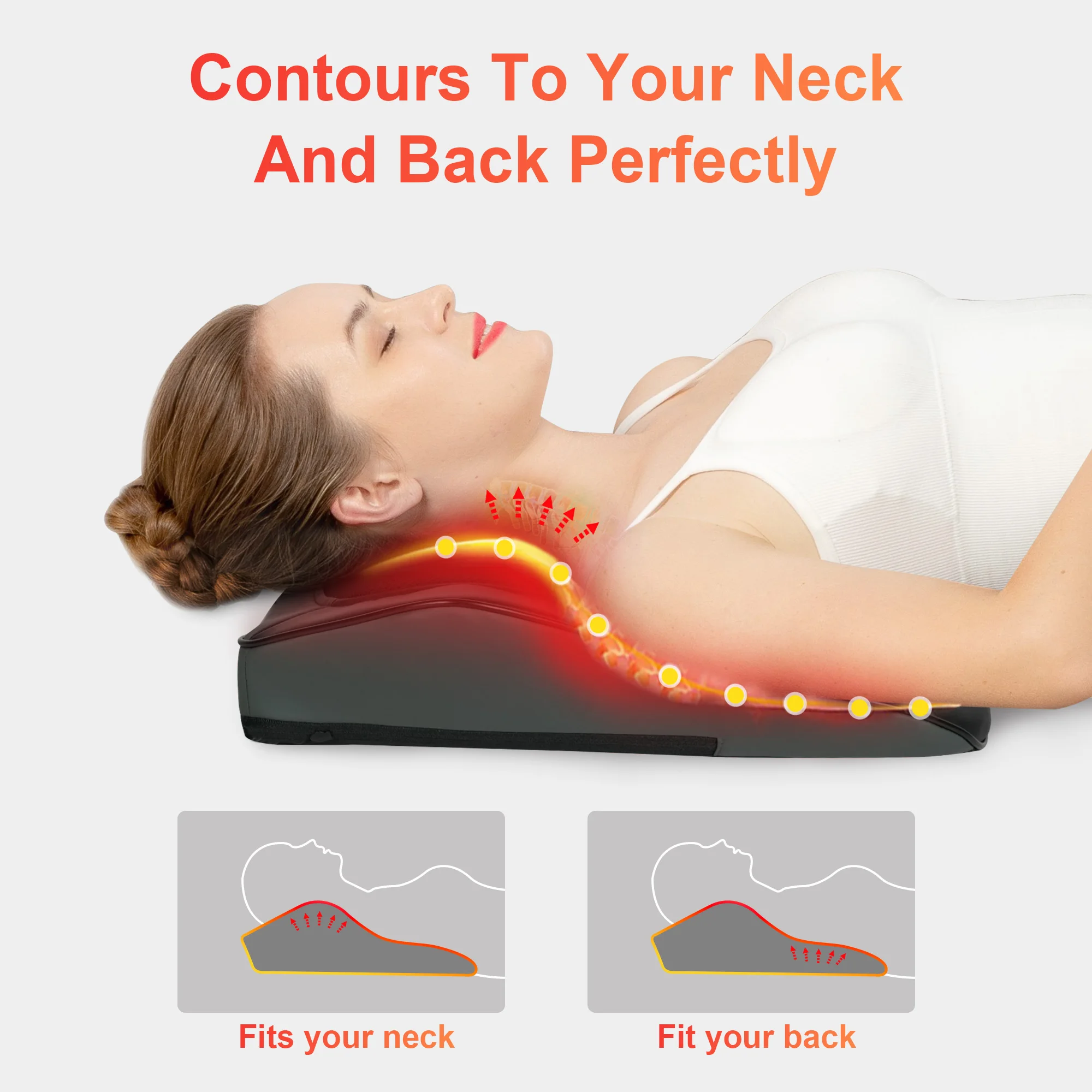 Massagers for Neck and Back Shiatsu 3D Kneading Massage Pillow with Heat Stress Relax at Home Office and Car