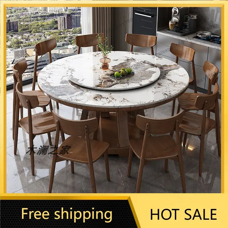 zj.Modern Dining Table Legs Space Savers Mesa Comedor Marble Round Dining Table  Home Furniture Nordic Luxury Style Minimalist