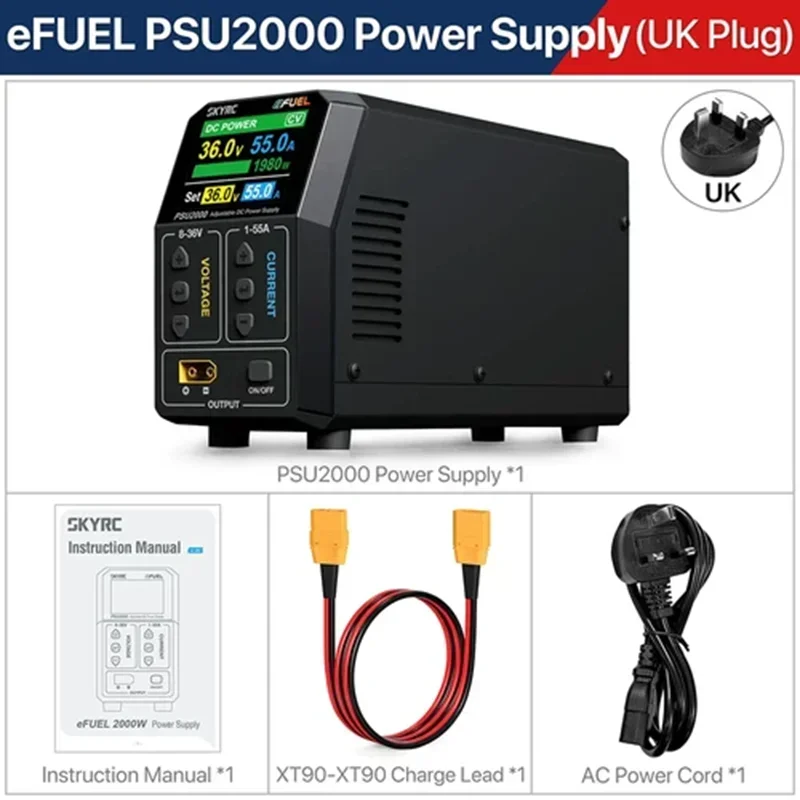 SKYRC EFUEL PSU2000 Power Supply RC Regulated Charger 1980W 8-36V 55A EU UK US Plug Omni Power Hub For RC Car Boats Plane Model