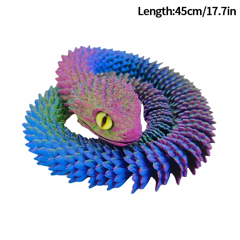 

3D Printed Snake 2025 Chinese Zodiac Year of Snakes Ornament Snake Figurine Movable Craft Executive Desk Toys Home Office Decor