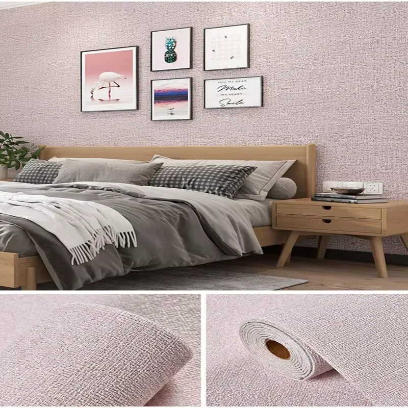 50cmX2.8/10m Linnen 3D Schuim zelfklevend PVC Effen Kleur Verdikte Waterdichte Achtergrond Muur Renovatie behang Muurstickers - afbeelding 1