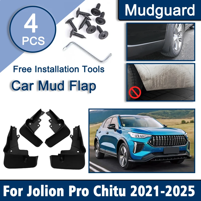 Automobile Mudguards For Haval Jolion Pro Chitu 2021-2025 Car Mudflaps Splash Guard Front Rear Fenders Anti-scratch Accessories