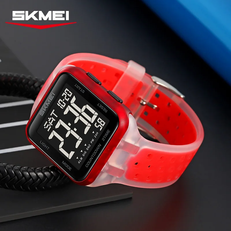 

SKMEI цифровые электронные часы с обратным отсчетом для мужчин и женщин, модные наручные часы с датой недели, Chrono, 2-часовые часы с будильником, reloj hombre