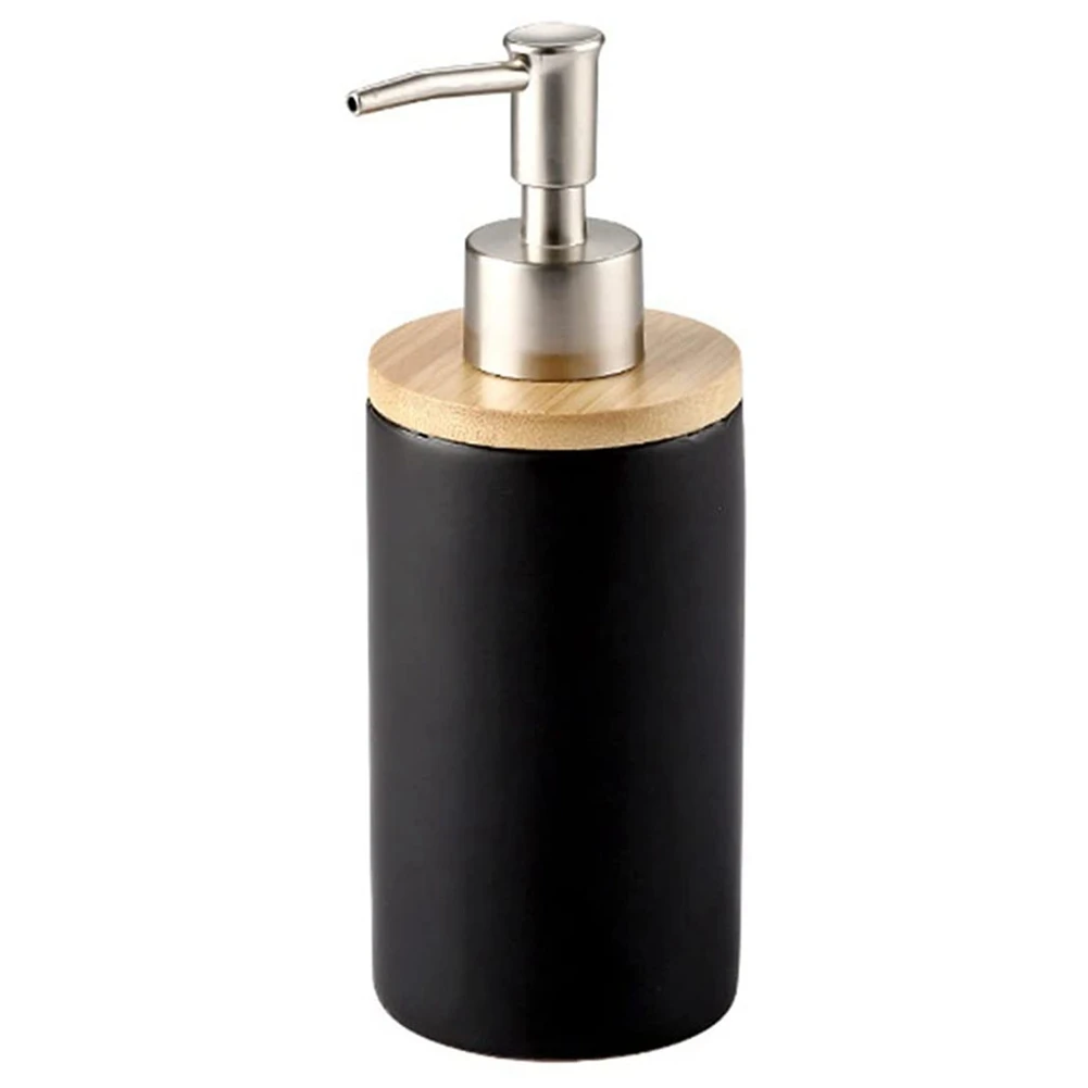 

400Ml Ceramic Soap Dispenser, Nordic Style, Lotion Dispenser Soap Dispenser for Kitchen and Bathroom -Black