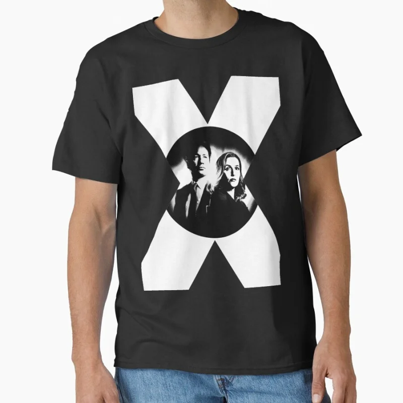 

MULDER & SCULLY X FILES Retro Sci fi The X-Files Funny Alien Gift T shirt for man printed tee Large size Tops Graphic Clothes