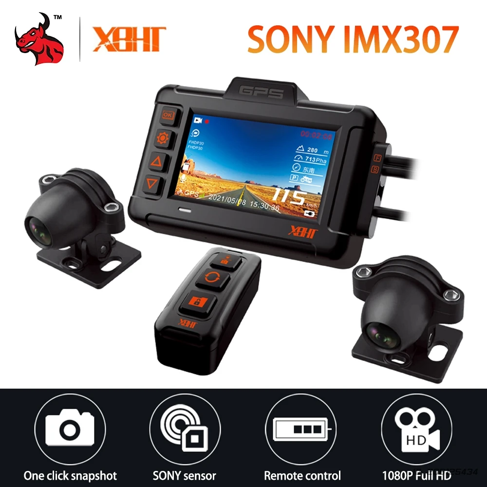 دراجة نارية مسجل قيادة مراقبة ضغط الإطارات مقاوم للماء دراجة نارية مسجل GPS للرؤية الليلية رصد موتو الملحقات #1