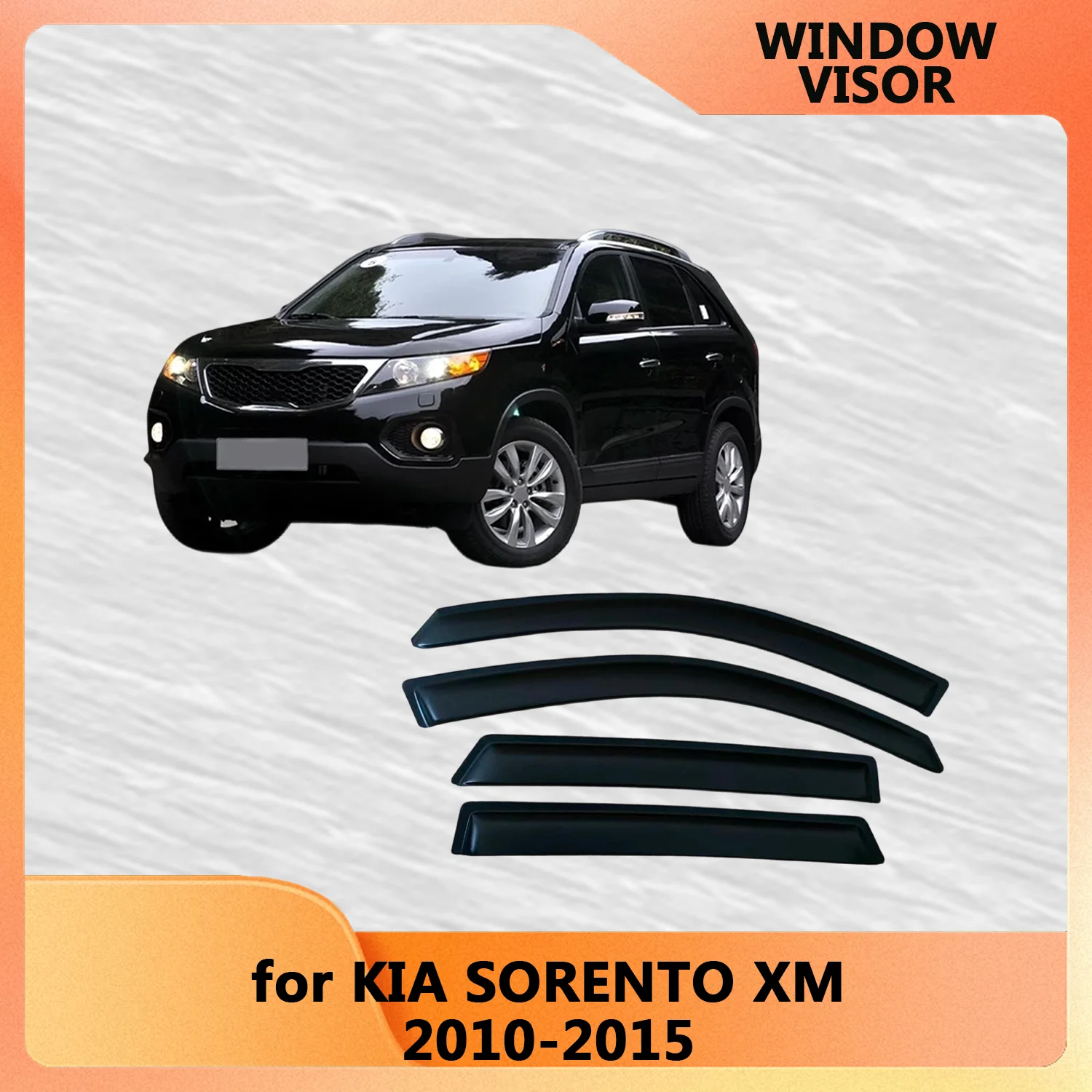 

Дефлекторы окон для KIA SORENTO XM 2010-2015, защита от дождя, ветра и солнца, внешние, боковые